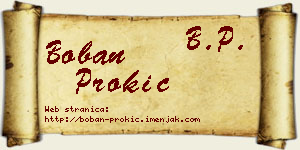 Boban Prokić vizit kartica